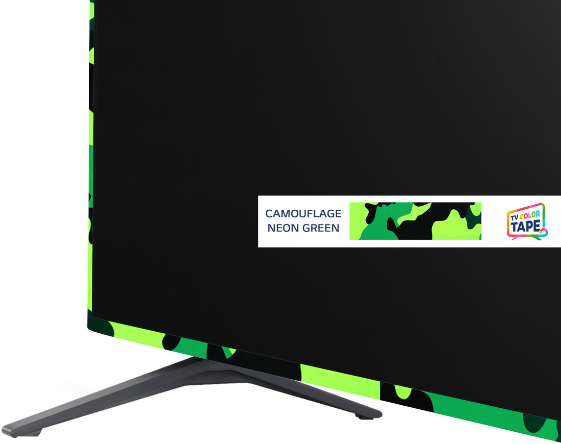 TV Color Tape® customizable camouflage neon green vinyl wrap for sony lg samsung frame bezel 65 55 50 43 42 32