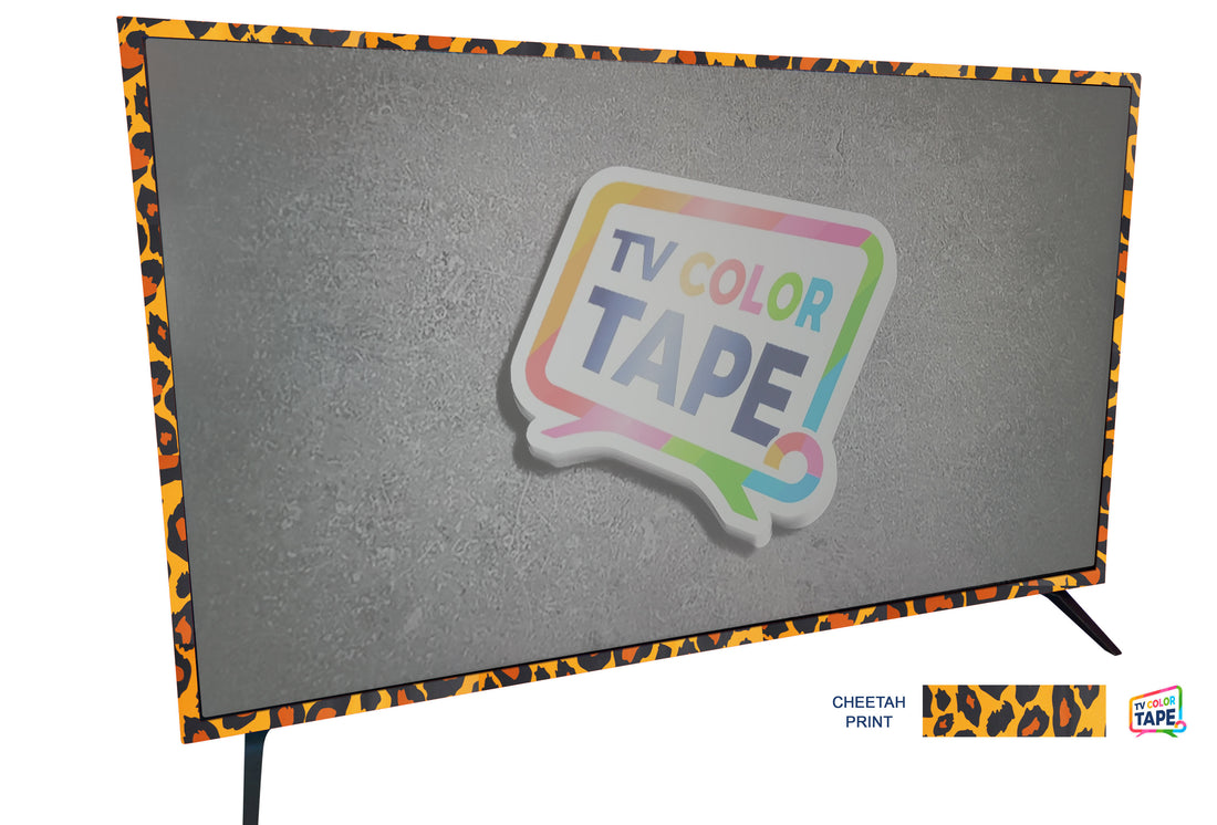TV Color Tape® customizable cheetah print vinyl wrap for sony lg samsung frame bezel gaming monitor 65 55 50 43 42 32