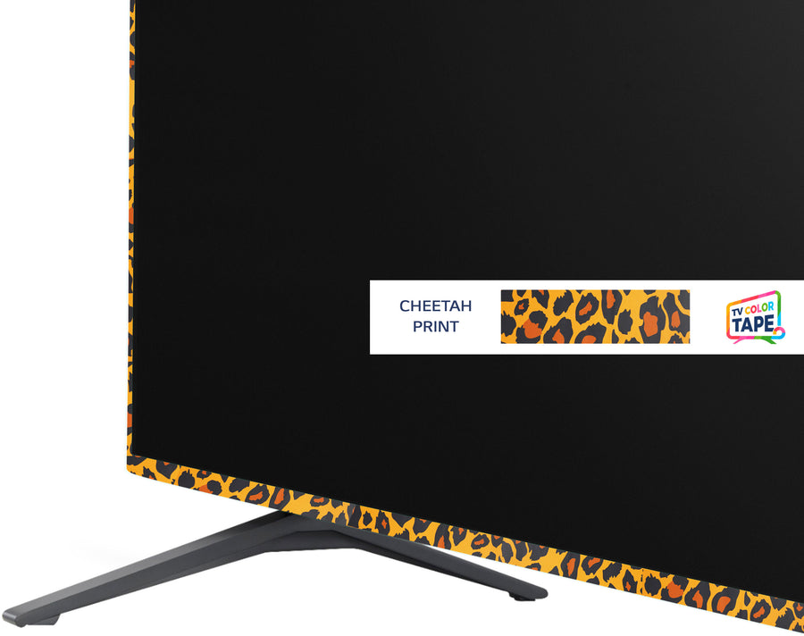 TV Color Tape® customizable cheetah print vinyl wrap for sony lg samsung frame bezel gaming monitor 65 55 50 43 42 32